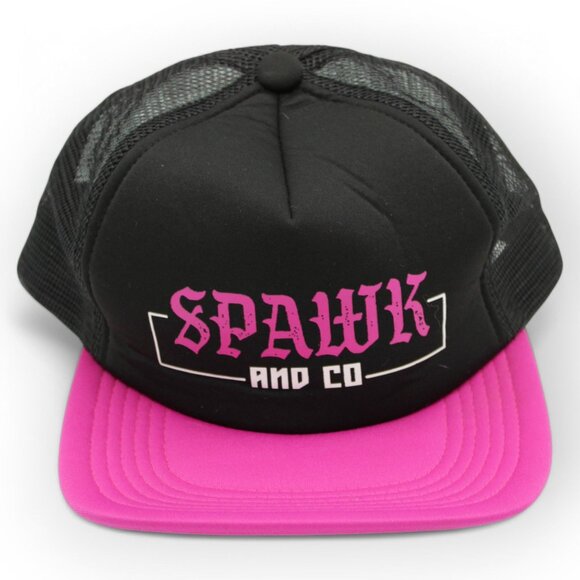 Spawk And Co Accessories - Spawk And Co Womens Black Mesh Trucker Hat With Sassy Pink Brim Adjustable Snapb